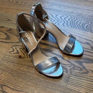 CL by Laundry Women's Silver Strappy Heels, 9.5M